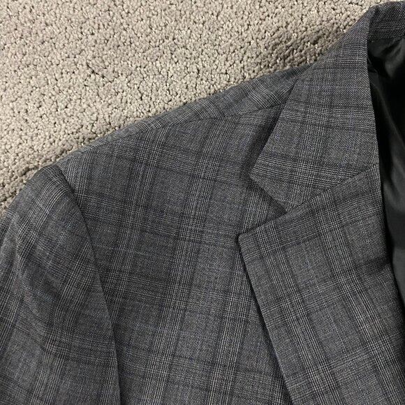 Hart Schaffner Marx Gold Trumpeter Blazer Sport Coat Men's 44R Gray Check - Picture 3 of 15